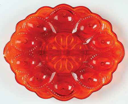 Moon and Star Amberina Deviled Egg Server