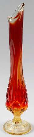 Moon and Star Amberina 14" Swung Bud Vase