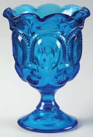Moon and Star Blue 6" Height Open Compote