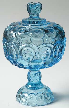 Moon and Star Blue Compote & Lid