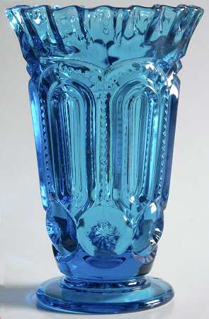 Moon and Star Blue 6" Crimped Vase