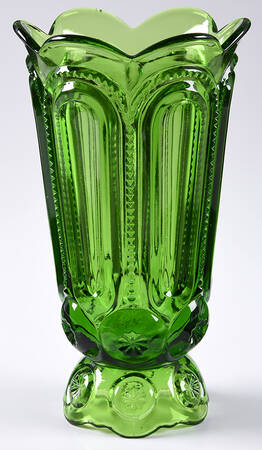 Moon and Star Green 8" Flower Vase