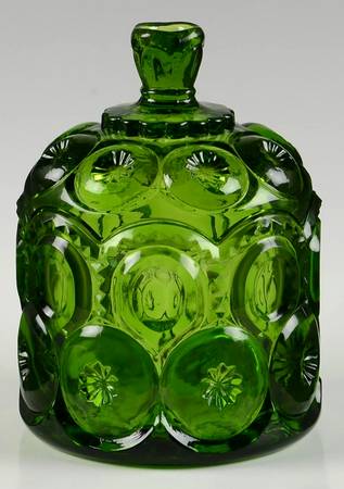Moon and Star Green Tobacco Jar & Lid