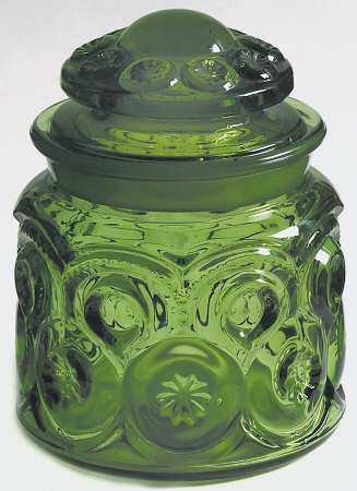 Moon and Star Green Small Canister & Lid