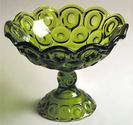 Moon and Star Green Tall Compote