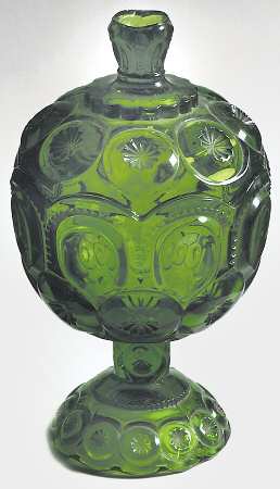 Moon and Star Green Small Compote & Lid