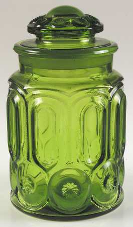Moon and Star Green Large Canister & Lid