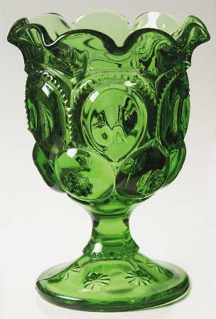 Moon and Star Green 6" Height Open Compote