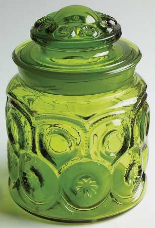Moon and Star Green Medium Canister & Lid