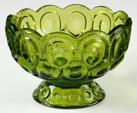 Moon and Star Green 7" Compote No Lid