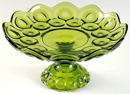 Moon and Star Green 12" Width Open Compote