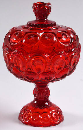 Moon and Star Red Compote & Lid