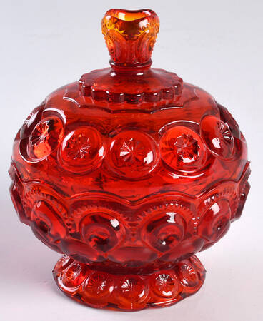 Moon and Star Red Candy Dish & Lid