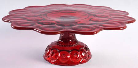 Moon and Star Red Round Cake Stand
