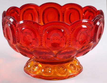Moon and Star Red 9" Compote No Lid
