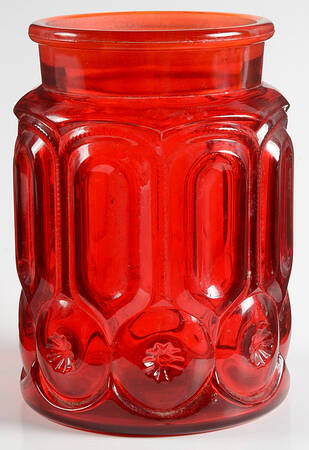 Moon and Star Red Large Canister No Lid