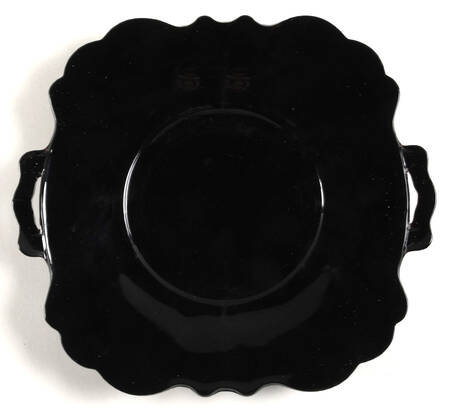 Mt. Pleasant Black (Black Amethyst) Handled Cake Plate