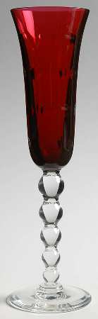 Bubbles Red Fluted Champagne