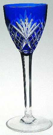 Chantilly Clear Dark Blue Hock Wine by St Louis