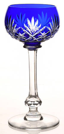 Massenet Clear (Cut) Dark Blue Hock Wine