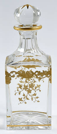 Massenet Clear (Gold Encrusted) Whiskey Decanter & Stopper