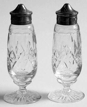 Glencoe Clear Footed Salt and Pepper with Metal Lids