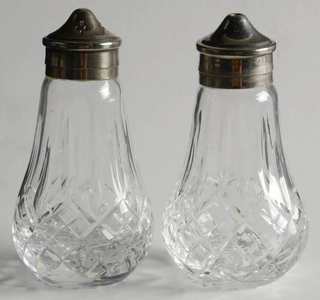 Shaftesbury Salt and Pepper Shakers with Metal Lids