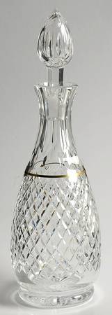 Victoria Clear (Gold Trim) Wine Decanter & Stopper