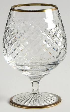 Victoria Clear (Gold Trim) Brandy Glass