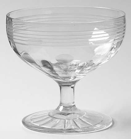 Cut 3001 (Pressed Foot, Bulbous Stem) Champagne/Tall Sherbet