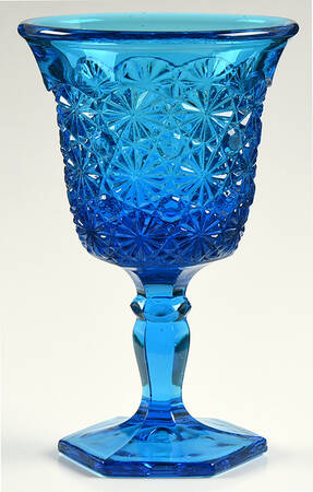 Daisy and Button Blue Water Goblet
