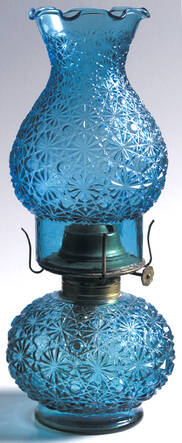 Daisy and Button Blue Oil Lamp