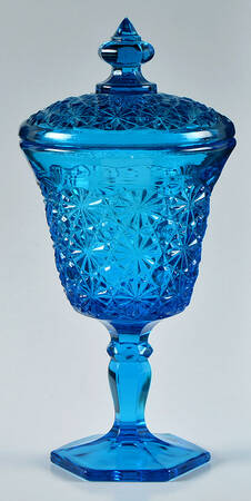 Daisy and Button Blue Candy Dish & Lid