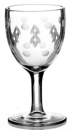 Criss Cross and Punties Wine Glass