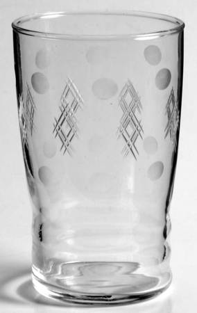 Criss Cross and Punties Flat Juice Glass