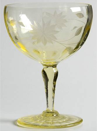 Rose (Yellow, Cut #17) Champagne/Tall Sherbet