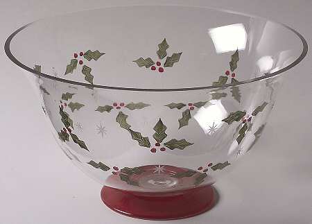 Holly Berry Red 8" Footed Round Bowl