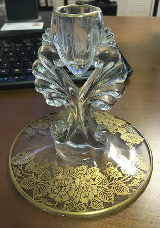 Queens Rose 5" Single Light Candlestick