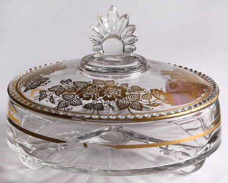 Queens Rose 3-Part Candy Dish with Lid