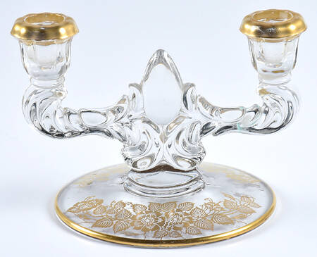 Queens Rose Double Light Candlestick