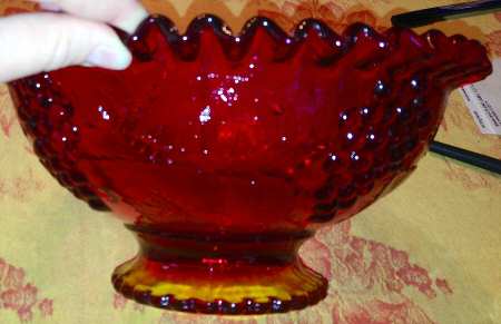 Vintage Amberina 10" Round Bowl