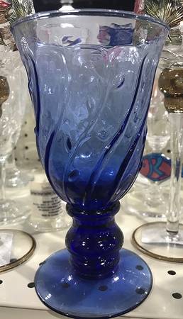 Provence Garden Cobalt Blue Water Goblet