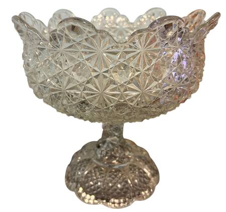 Daisy and Button Clear Round Compote (Height X Width)