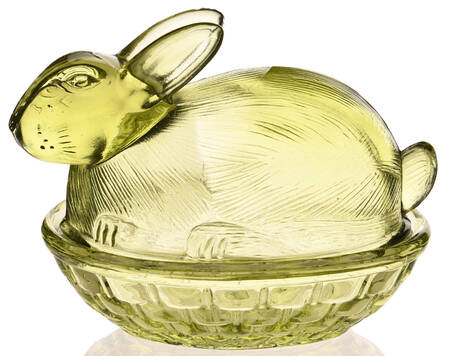 Animals & Figurines Bunnie W/Lid-Lime