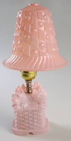 Animals & Figurines Lamp-Scottie Pups in Basket-Pink