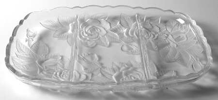 Winter Rose 3-Part Rectangular Divided Tray