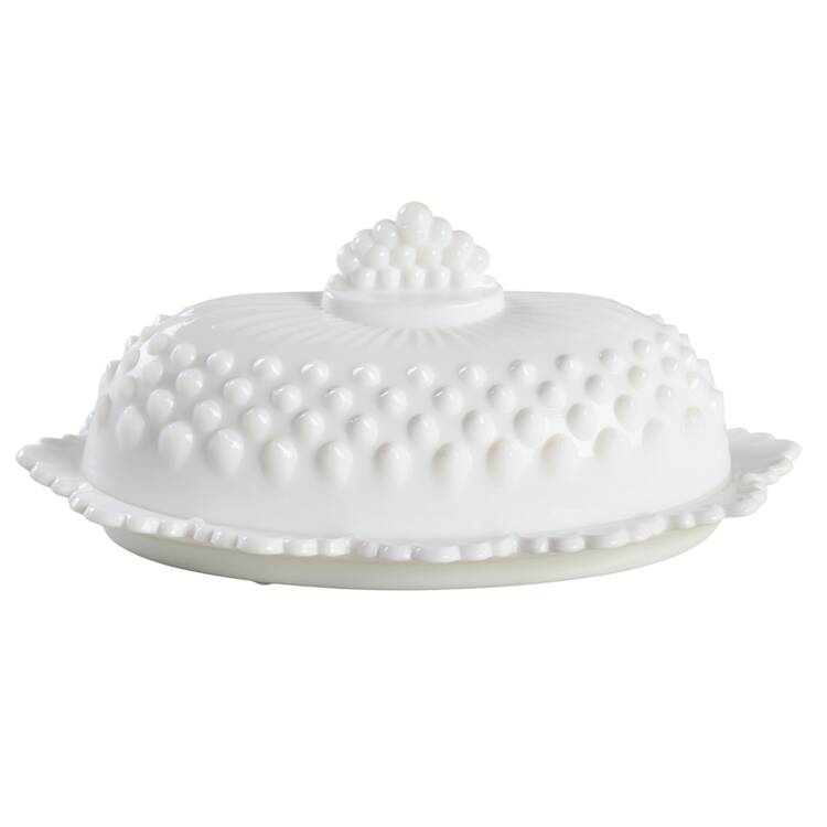 Hobnail Milk Glass 1/4 Pound Covered Butter