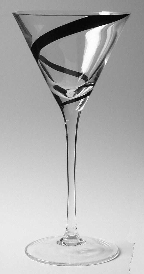 Black Swirls Martini Glass