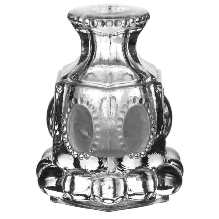 Beaded Medallion Clear Cologne Bottle No Stopper