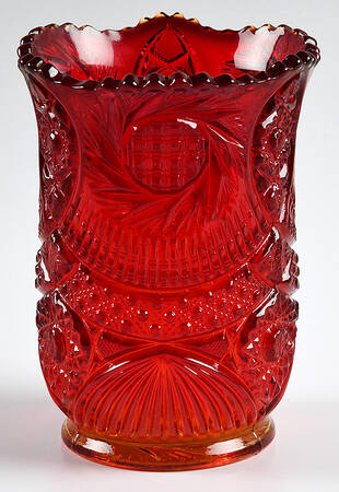 Sunburst Ruby Carnival 5" Flower Vase
